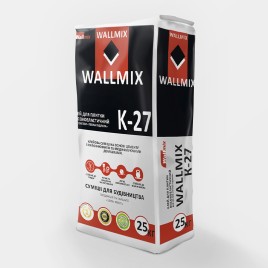 Wallmix K-27, високоеластична клейова суміш для плитки, 25кг