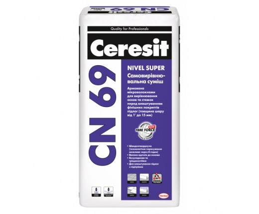 СN-69 CERESIT, самовирівнювальна суміш для підлоги, від 3 до 15мм