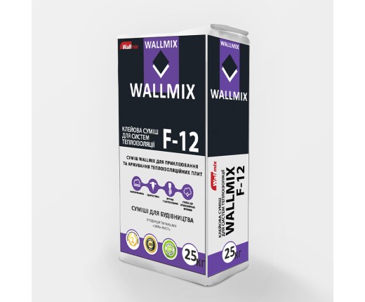 WALLMIX F-12, клей для приклеювання та армування пінополістеролу та мінеральної вати, 25кг